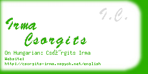 irma csorgits business card